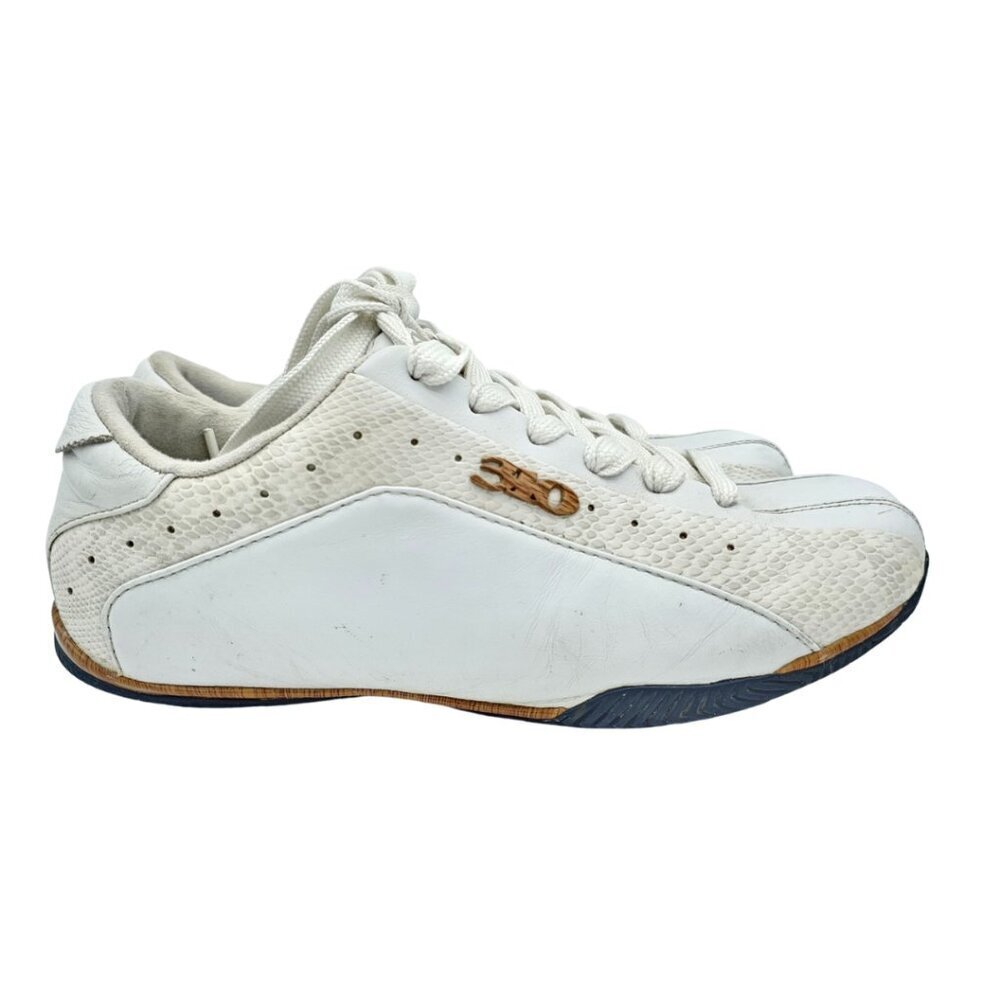 310 Motoring Monterey Model Sneaker White Leather White Snake Print Men's Size 9